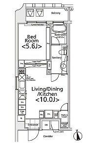 プライマル新宿若松町 1401｜東京都新宿区若松町(賃貸マンション1LDK・14階・39.91㎡)の写真 その2