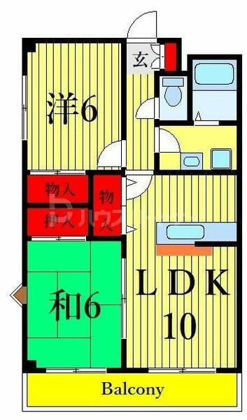 花由館 302｜東京都江戸川区西一之江１丁目(賃貸マンション2LDK・3階・55.35㎡)の写真 その2