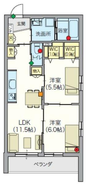 （シニア限定）たからまちＶｉｌｌａｇｅ 302｜東京都葛飾区宝町２丁目(賃貸マンション2LDK・3階・57.25㎡)の写真 その2