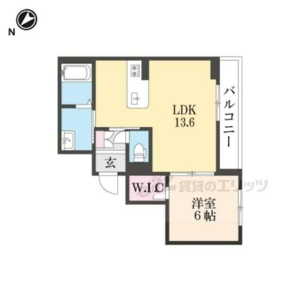 滋賀県彦根市稲枝町(賃貸マンション1LDK・2階・46.08㎡)の写真 その2