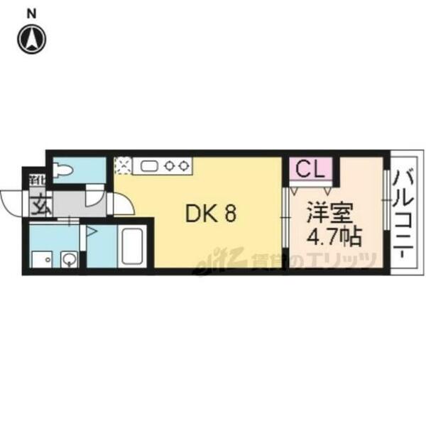 京都府京都市伏見区西桝屋町(賃貸マンション1LDK・2階・29.76㎡)の写真 その2