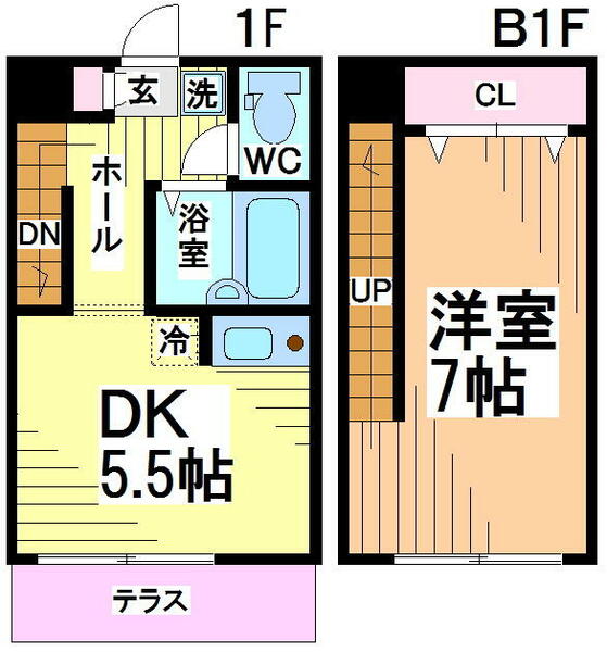 東京都渋谷区幡ヶ谷３丁目(賃貸マンション1DK・1階・36.58㎡)の写真 その2