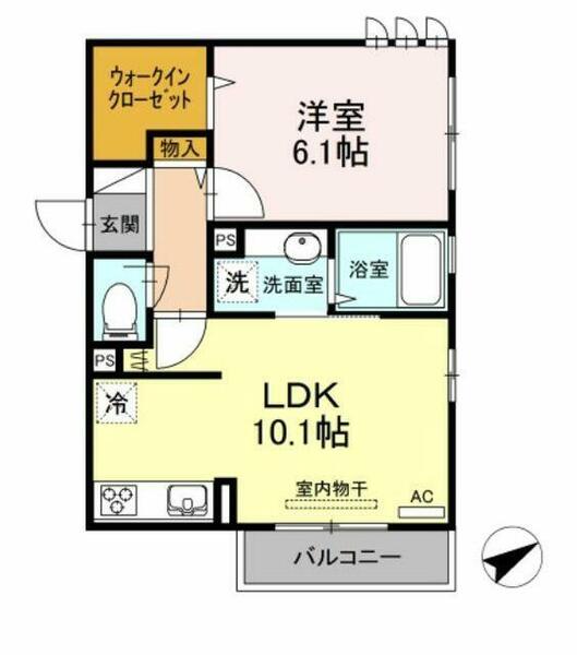 神奈川県川崎市高津区下作延５丁目(賃貸アパート1LDK・1階・40.94㎡)の写真 その2