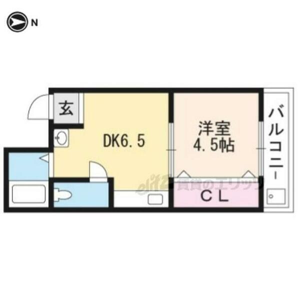 京都府京都市上京区河原町通今出川下る栄町(賃貸マンション1DK・3階・26.00㎡)の写真 その2