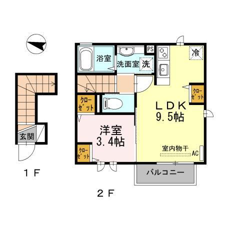 カーサ　コモドⅣ 202｜大阪府池田市石橋１丁目(賃貸アパート1LDK・2階・36.99㎡)の写真 その2