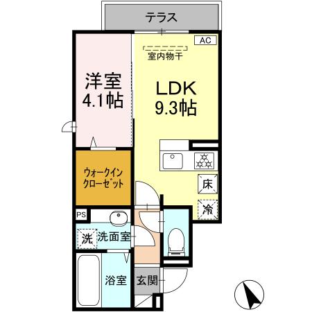 （仮）Ｄ－ＲＯＯＭ飛田給１丁目 103｜東京都調布市飛田給１丁目(賃貸アパート1LDK・1階・36.07㎡)の写真 その2