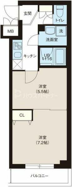 レオーネ志村坂上 306｜東京都板橋区坂下１丁目(賃貸マンション2K・3階・35.53㎡)の写真 その2