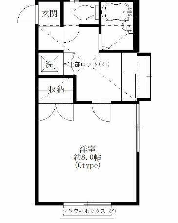 埼玉県所沢市東狭山ケ丘２丁目(賃貸アパート1K・2階・26.50㎡)の写真 その2