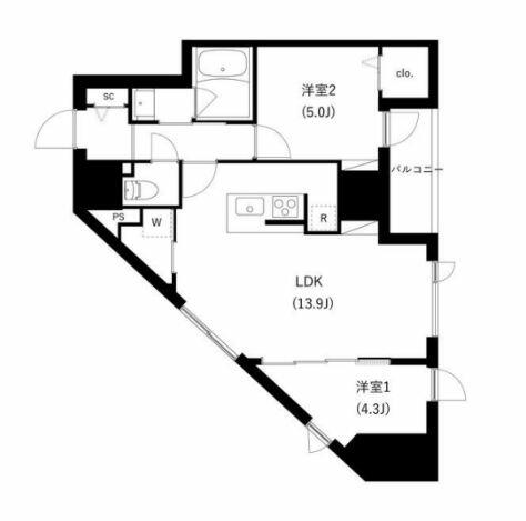 同じ建物の物件間取り写真 - ID:213102310910