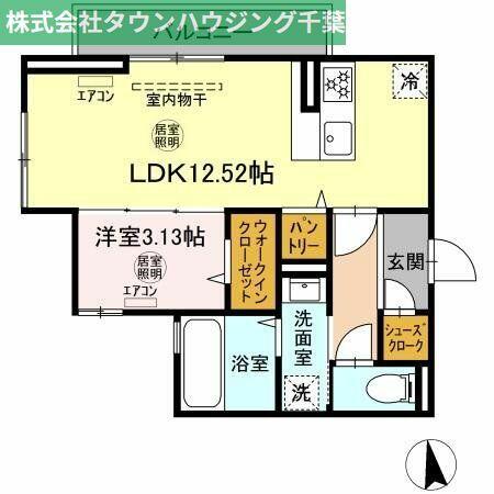 千葉県四街道市もねの里５丁目(賃貸アパート1LDK・2階・40.38㎡)の写真 その2