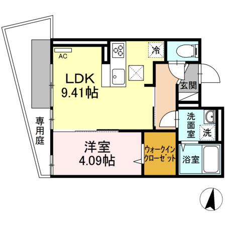 マノワール百道 102｜福岡県福岡市早良区百道２丁目(賃貸アパート1LDK・1階・35.24㎡)の写真 その2