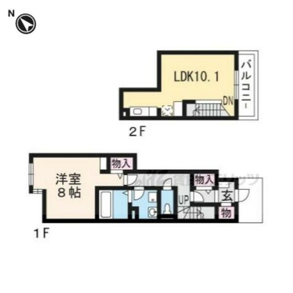 滋賀県大津市真野５丁目(賃貸アパート1LDK・2階・50.55㎡)の写真 その2