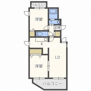 パークアベニュー２１ 401｜北海道札幌市東区北二十一条東１丁目(賃貸マンション2LDK・4階・41.75㎡)の写真 その2