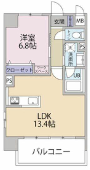 埼玉県所沢市東所沢５丁目(賃貸マンション1LDK・8階・45.52㎡)の写真 その2