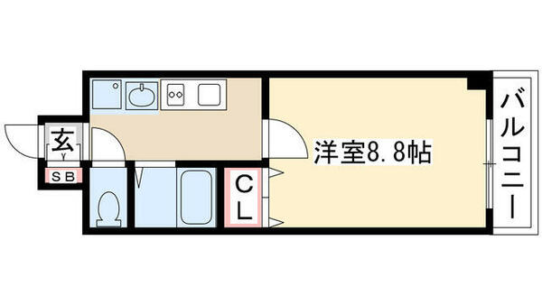 パルティール覚王山 301｜愛知県名古屋市千種区田代本通１丁目(賃貸マンション1K・3階・27.65㎡)の写真 その2