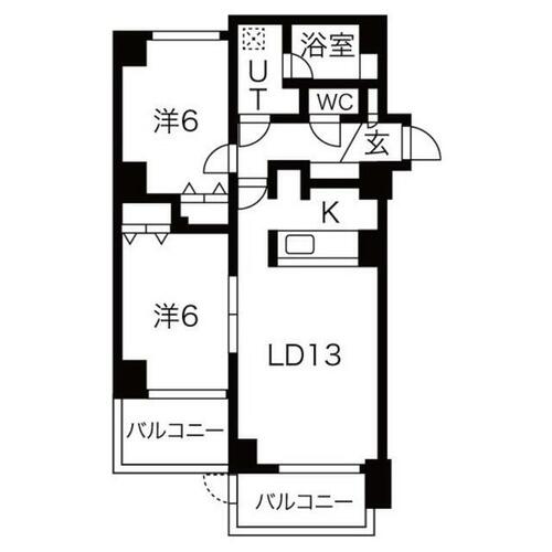 北海道札幌市手稲区稲穂二条８丁目（マンション）の賃貸物件の間取り