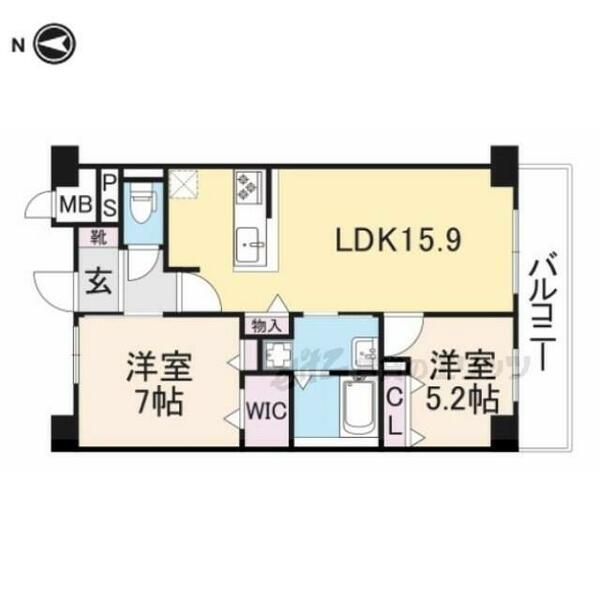 奈良県桜井市大字川合(賃貸マンション2LDK・5階・63.24㎡)の写真 その2