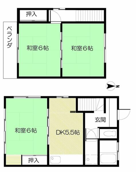 宮崎貸家 A｜長崎県西彼杵郡時津町浦郷(賃貸一戸建3DK・--・67.29㎡)の写真 その2