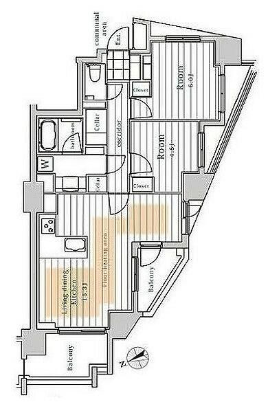 レスピール早稲田 902｜東京都新宿区西早稲田２丁目(賃貸マンション2LDK・9階・61.20㎡)の写真 その2