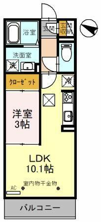 埼玉県東松山市箭弓町１丁目(賃貸アパート1LDK・3階・33.34㎡)の写真 その2