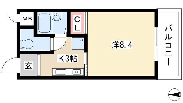 ライフ２１ 201｜愛知県名古屋市西区平中町(賃貸マンション1K・2階・25.60㎡)の写真 その2