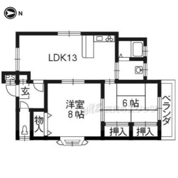 メゾン笹野 302｜京都府宇治市五ケ庄大林(賃貸マンション2LDK・3階・64.62㎡)の写真 その2