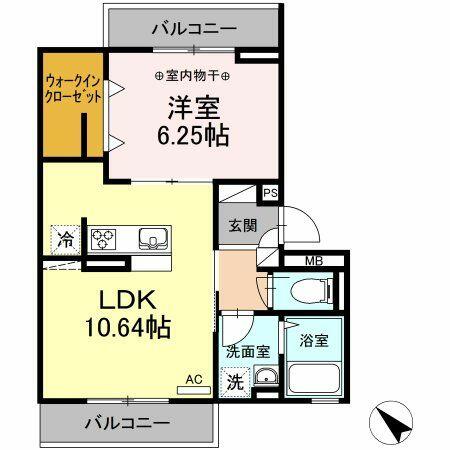 ヴァールハイト｜東京都葛飾区東金町３丁目(賃貸アパート1LDK・2階・41.15㎡)の写真 その2