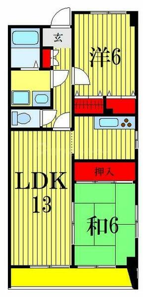 ガーデンヴィラクレセント 601｜千葉県船橋市本町６丁目(賃貸マンション2LDK・6階・59.71㎡)の写真 その2