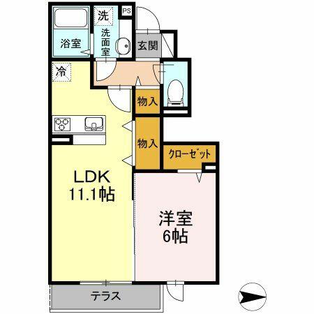 東京都練馬区高松６丁目(賃貸アパート1LDK・1階・43.00㎡)の写真 その2