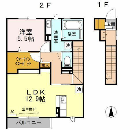 東京都立川市富士見町７丁目(賃貸アパート1LDK・2階・59.17㎡)の写真 その2