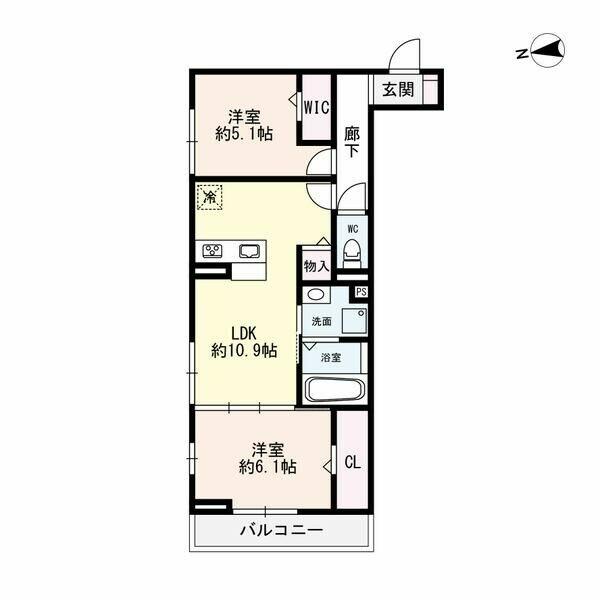 愛知県名古屋市中村区太閤１丁目(賃貸アパート2LDK・3階・54.13㎡)の写真 その2