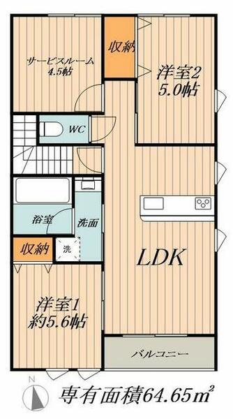 ＤＩＡＭＯＮＤ　ＲＩＣＨ 203｜岐阜県羽島市江吉良町(賃貸アパート3LDK・2階・64.65㎡)の写真 その2