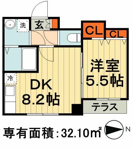 千葉県千葉市中央区今井２丁目(賃貸マンション1DK・2階・32.10㎡)の写真 その2