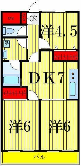 リヴェール・エム 305｜東京都足立区花畑７丁目(賃貸マンション3DK・3階・52.00㎡)の写真 その2