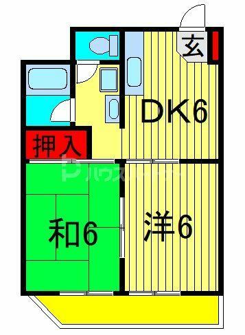 ツイン・コートＥ E606｜東京都江戸川区西葛西３丁目(賃貸マンション2DK・6階・38.88㎡)の写真 その2