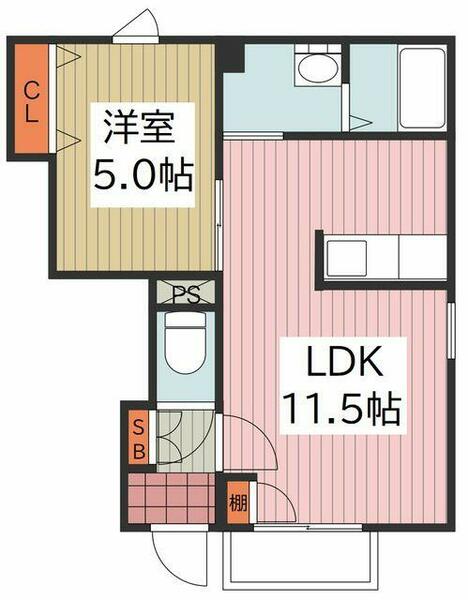 Ｅｌｌｅ　ｃａｓａ｜埼玉県草加市手代１丁目(賃貸アパート1LDK・1階・37.83㎡)の写真 その2