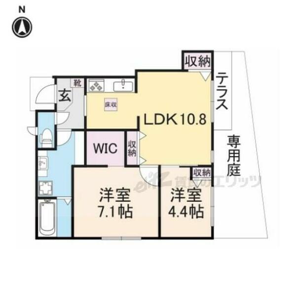 奈良県五條市五條２丁目(賃貸アパート2LDK・1階・54.21㎡)の写真 その2