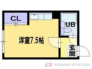 泉荘｜北海道江別市大麻泉町(賃貸アパート1R・1階・21.60㎡)の写真 その2