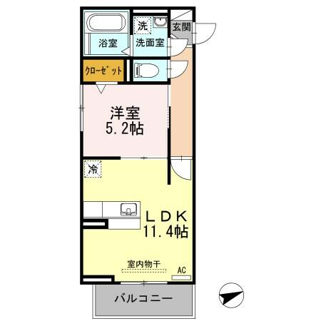 愛知県名古屋市天白区菅田１丁目(賃貸アパート1LDK・1階・41.59㎡)の写真 その2