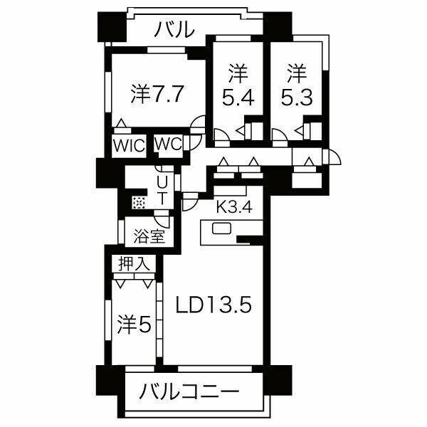 北海道札幌市東区北十九条東１丁目(賃貸マンション4LDK・10階・92.83㎡)の写真 その2