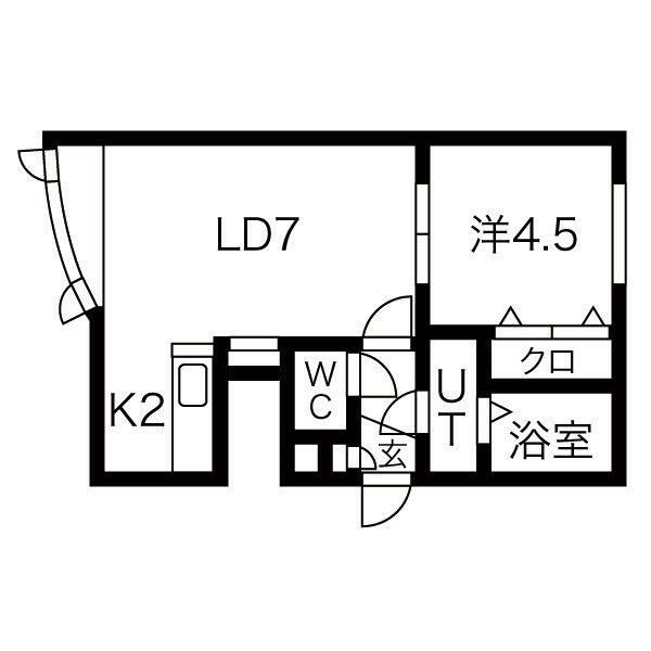 北海道札幌市東区北十二条東１１丁目(賃貸アパート1LDK・3階・32.21㎡)の写真 その2
