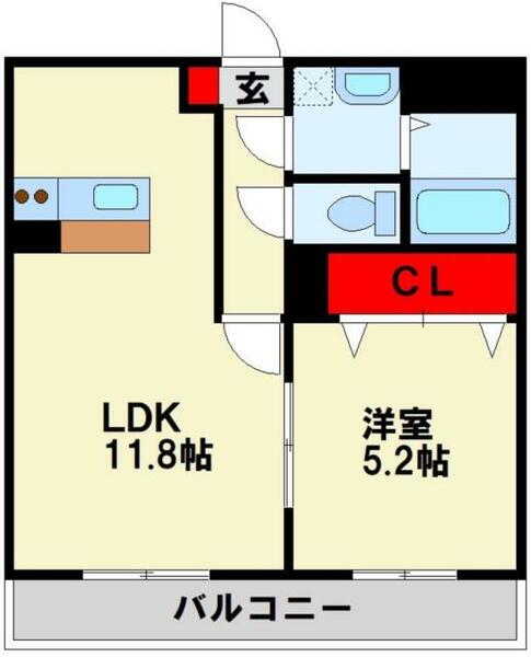 ユーミークランツ殿町 102｜福岡県直方市殿町(賃貸マンション1LDK・1階・40.32㎡)の写真 その2