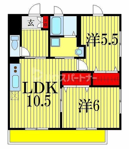 フォレ・プランドール 201｜千葉県習志野市奏の杜２丁目(賃貸アパート2LDK・2階・52.33㎡)の写真 その2