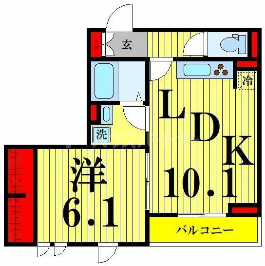 エクセリア興野 302｜東京都足立区興野２丁目(賃貸アパート1LDK・3階・39.49㎡)の写真 その2