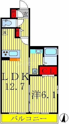 オリーブガーデンひばりが丘 301｜千葉県柏市ひばりが丘(賃貸アパート1LDK・3階・45.34㎡)の写真 その2