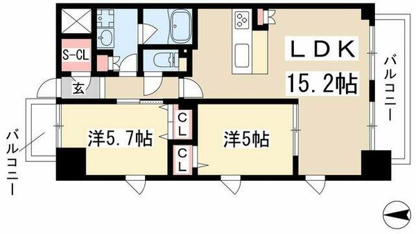 Ａｒｔｈｕｒ　Ｈａｒａ 103｜愛知県名古屋市天白区原２丁目(賃貸マンション2LDK・1階・58.80㎡)の写真 その2