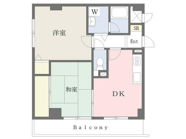 愛知県北名古屋市西之保深坪(賃貸マンション2DK・4階・50.40㎡)の写真 その2