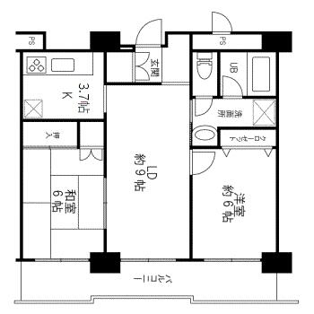 ストークマンション福井 203｜福井県福井市勝見３丁目(賃貸マンション2LDK・2階・54.91㎡)の写真 その2