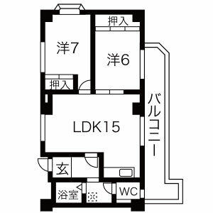 野並シャンテ 5C｜愛知県名古屋市天白区野並３丁目(賃貸マンション2LDK・5階・65.52㎡)の写真 その2