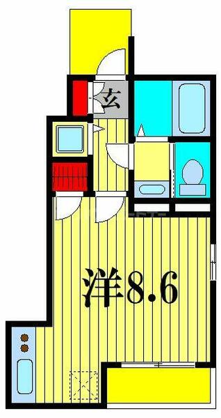 セントラル　レジデンスＩＩ 101｜千葉県松戸市松飛台(賃貸アパート1R・1階・24.76㎡)の写真 その2